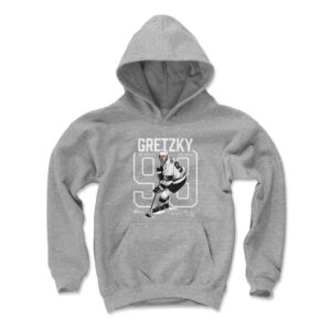 500 level wayne gretzky youth sweatshirt (youth hoodie, large, gray) - wayne gretzky number outline wht
