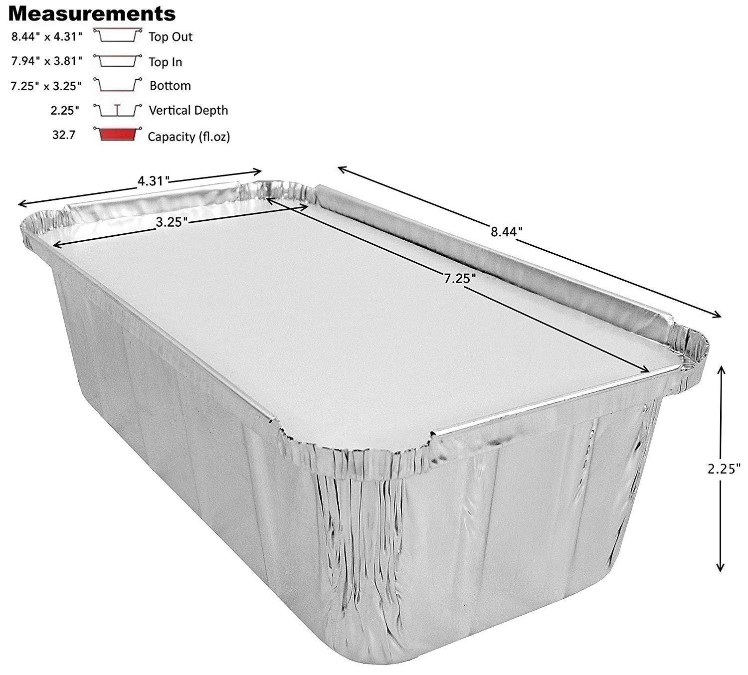 Disposable Aluminum 2 Pound Closable loaf pan with Board Lids