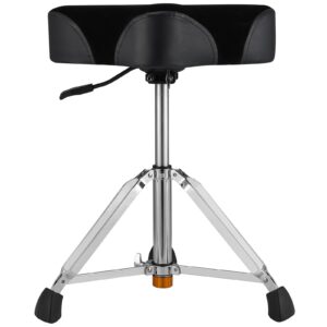 Starfavor Drum Throne Airlift Height Adjustable Padded Seat Drum Stool, Heavy Duty Hydraulic Drum Throne Seat Motocycle Style, with Double Braced Anti-Slip Feet Saddle Drum Seat, ST-700