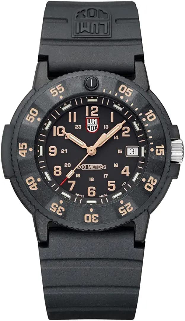 Luminox - Original Navy Seal XS.3001.EVO.OR - Mens Watch 43mm - Dive Watch in Black Date Function - 200m Water Resistant - Mens Watches - Made in Switzerland