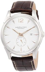 hamilton men's h38655515 jazzmaster slim white dial watch