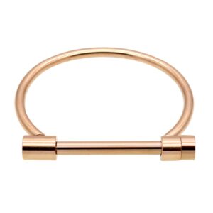 anbala stylish titanium steel d shape bar screw and shackle cuff bangle bracelet for unisex, rose gold,flat head screw