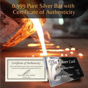 1 Troy oz Pure Silver Bars, Silver oz .999 Pure bar, Precision Minted one Once Silver bar, Mirror Finish Silver Bullion Brilliant Rectangular Coins with Certificates of Authenticity by Pyromet