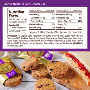 GRAB THE GOLD Snack Bars, Peanut Butter & Jelly (14 Bars - Amazon Exclusive) 11g Plant-Based Protein, Made w/Organic Oats & Cranberries, Whole Food Bars, Gluten Free - Vegan - High Fiber - Dairy Free…