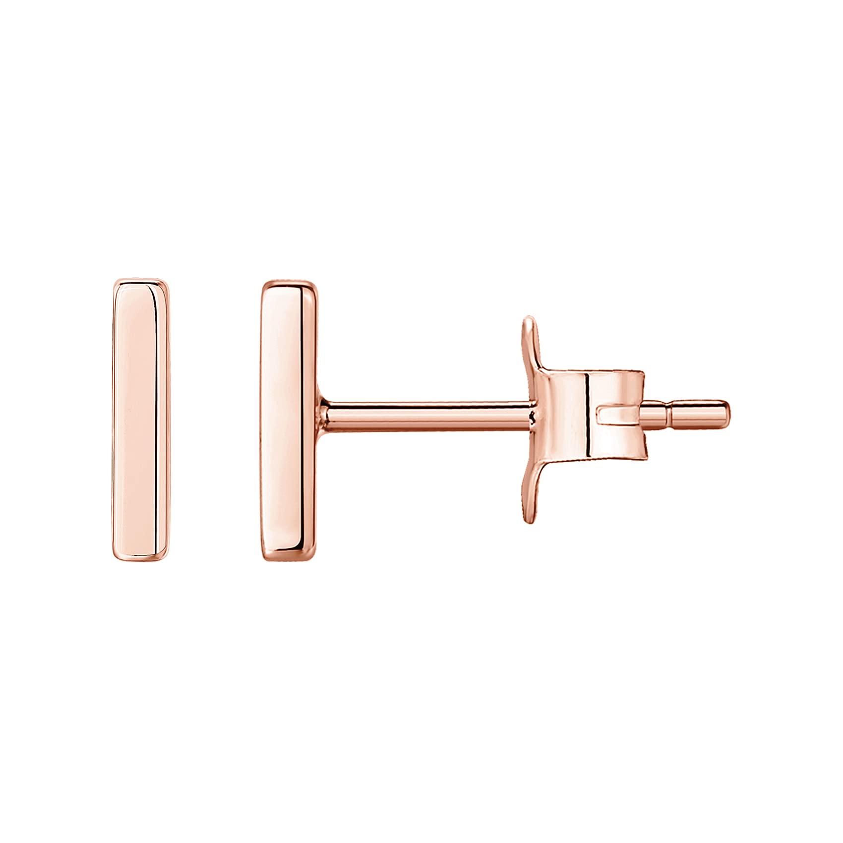 PAVOI 14K Gold Plated Mini Bar Stud Earrings - Rose