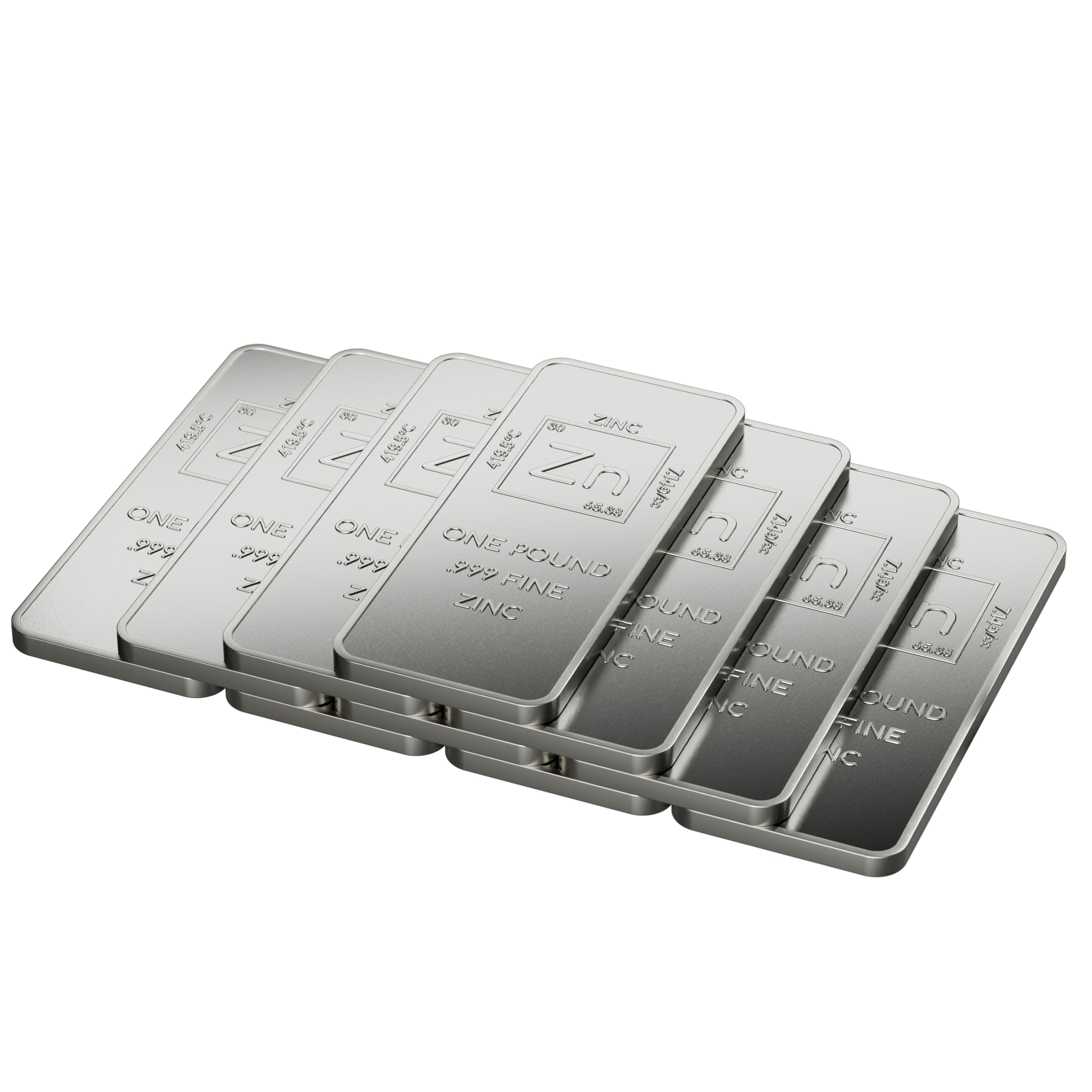 1 Pound .999 Pure Zinc Bar Bullion with Element Design - Unique Metals