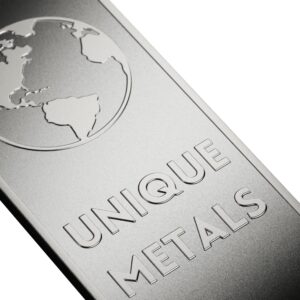 1 Pound .999 Pure Zinc Bar Bullion with Element Design - Unique Metals