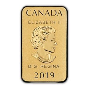 2019 1/10 oz Gold Bar Coin by the Royal Canadian Mint Brilliant Uncirculated with Certificate of Authenticity $25 BU