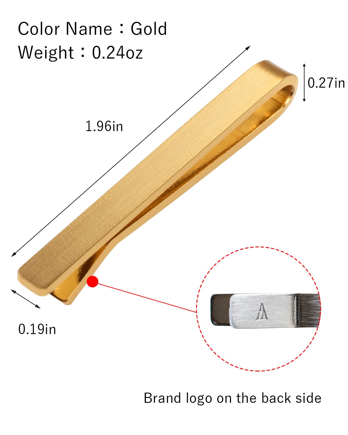 [TAVARAT] Tie Clip Tie Clips for Men Gold made in japan Tie Bar Tie Pin Tps-014-gd (gold)