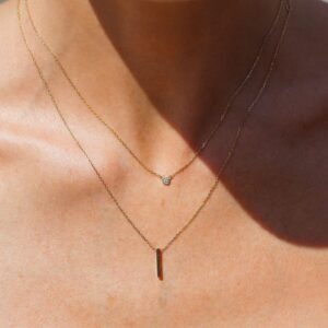 Aghfacy Dainty Bar Necklace for Women | Cute Bar Pendant Choker | Bar Necklace Gold | Tiny Bar Pendant Necklaces | Layered Bar Necklace