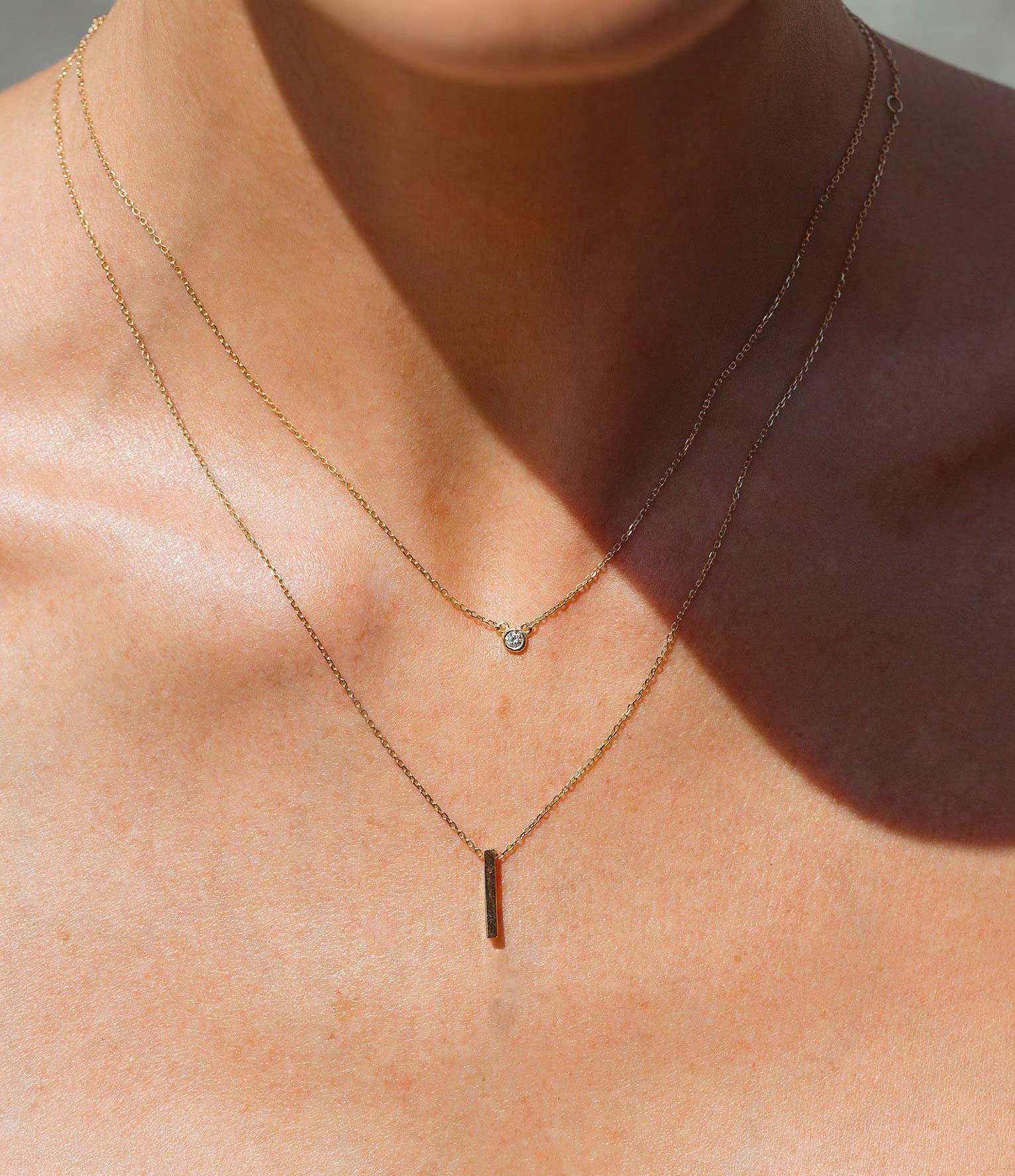 Aghfacy Dainty Bar Necklace for Women | Cute Bar Pendant Choker | Bar Necklace Gold | Tiny Bar Pendant Necklaces | Layered Bar Necklace