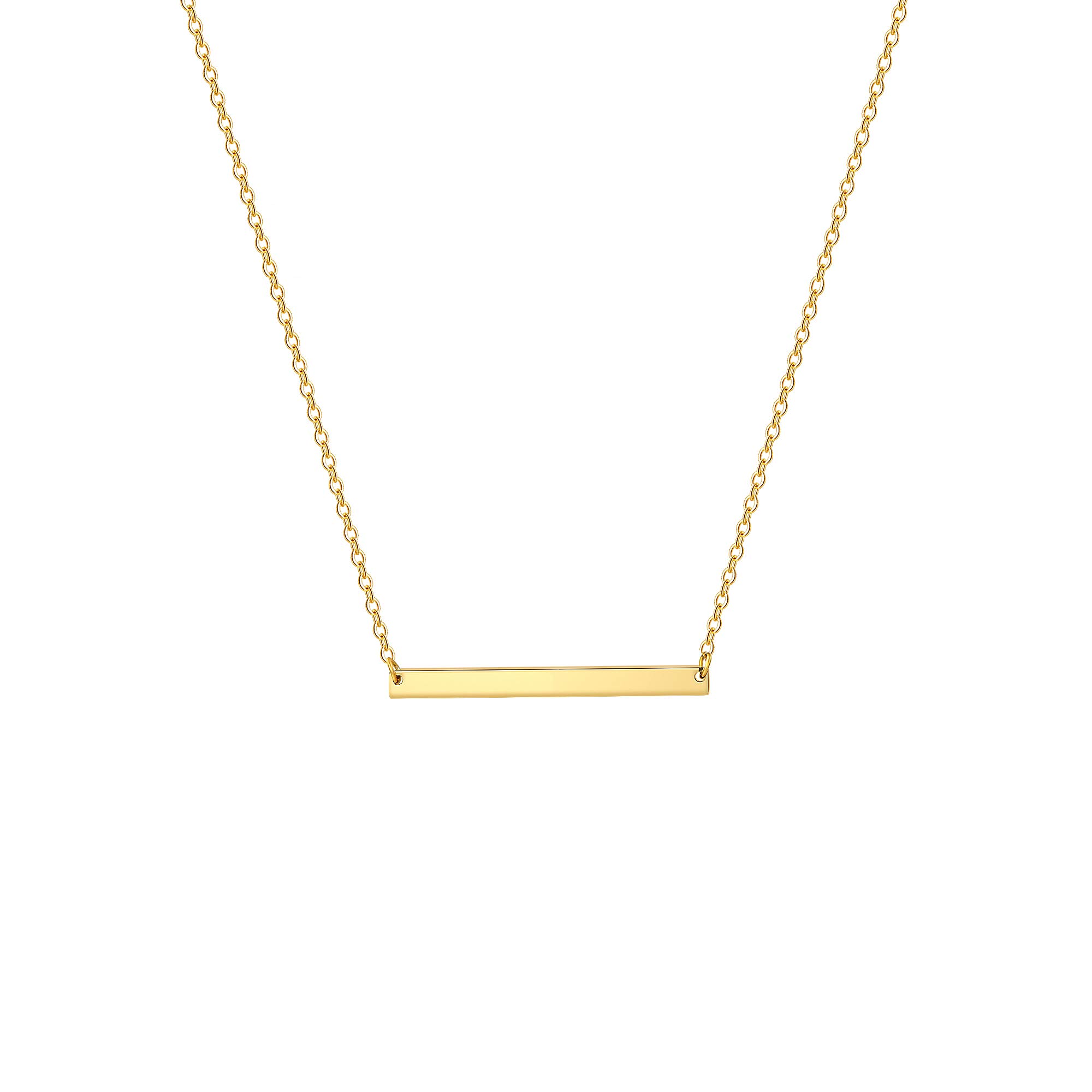 Estendly Simple Gold Bar Necklace Womens Delicate Handmade Gifts for Teen