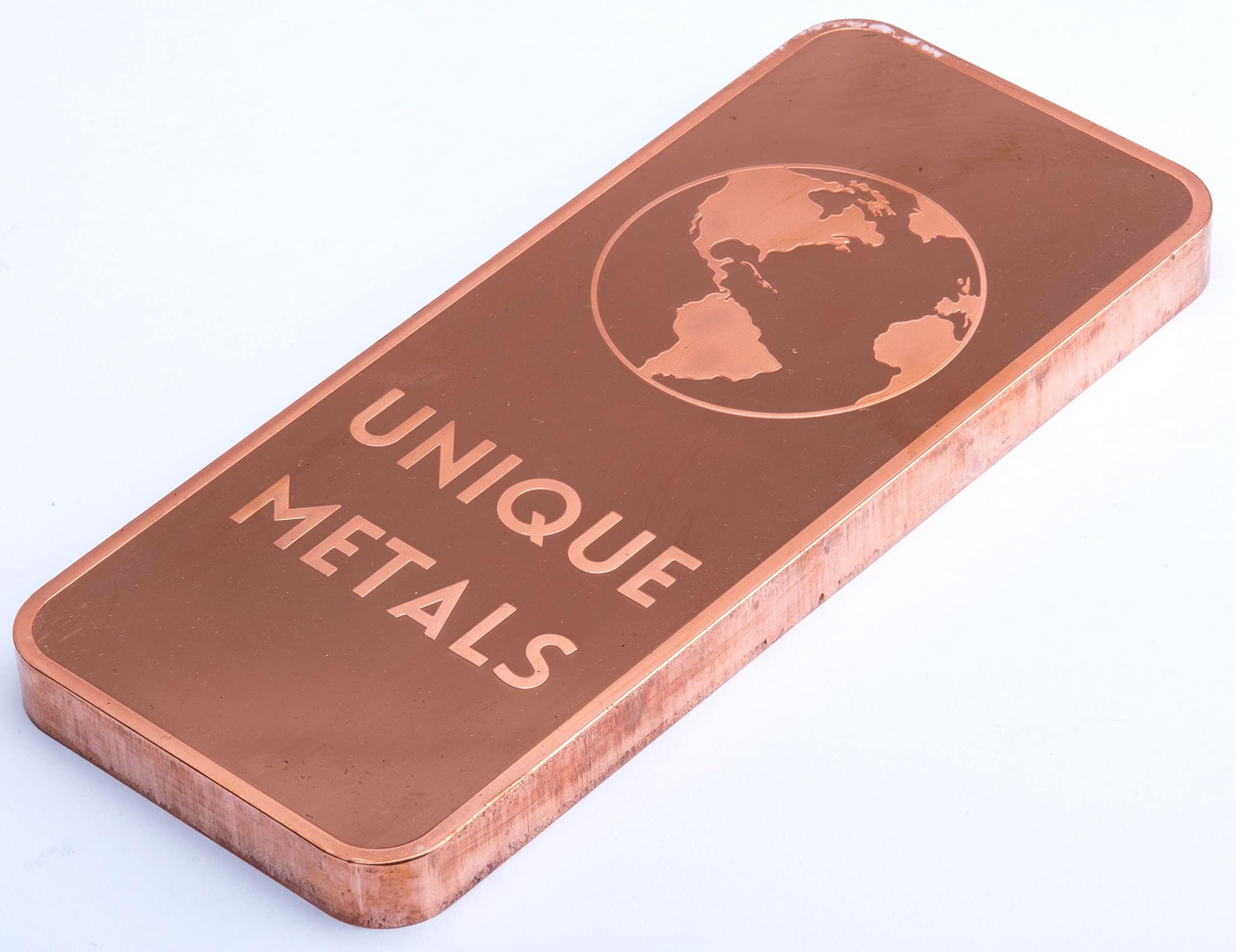 1 Kilo .999 Pure Copper Bar Bullion with Element Design - Unique Metals