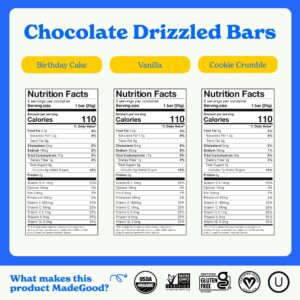 MadeGood Variety Pack Chocolate Drizzled Granola Bars (30 Bars - 0.85 Oz Each) Gluten Free and Organic Snacks