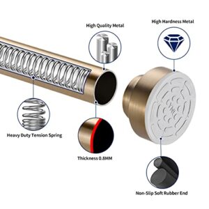 YNL Shower Curtain Rod Tension- No Drill, Never Rust, Non-Slip Spring Tension Rods for Window/Bathroom, 42-73 inches, Shower Rod Stainless Steel, Warm Gold