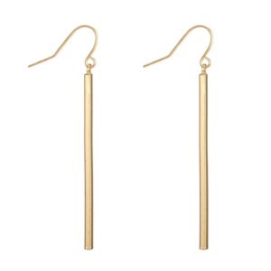 Dcfywl731 Gold Earrings for Women Dangle Long Vertical Bar Drop Dangle Earring Minimal Geometric jewelry for Womens