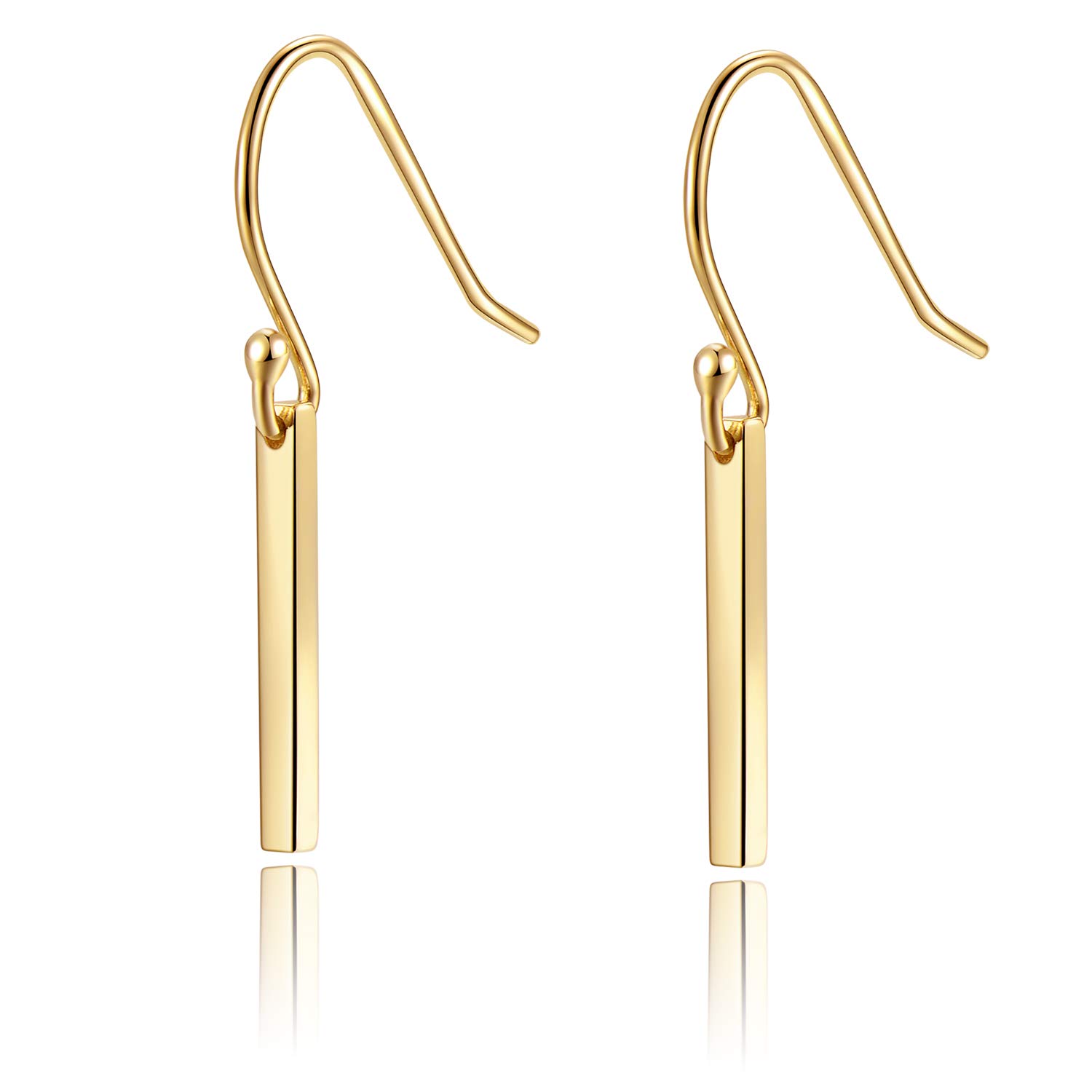 Skinny Gold Bar Earrings Slim Minimalist Earrings 18K Gold Plated Sterling Silver