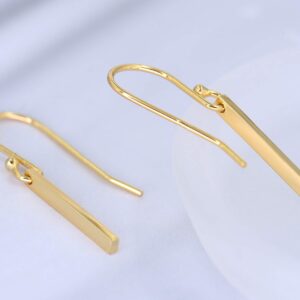 Skinny Gold Bar Earrings Slim Minimalist Earrings 18K Gold Plated Sterling Silver