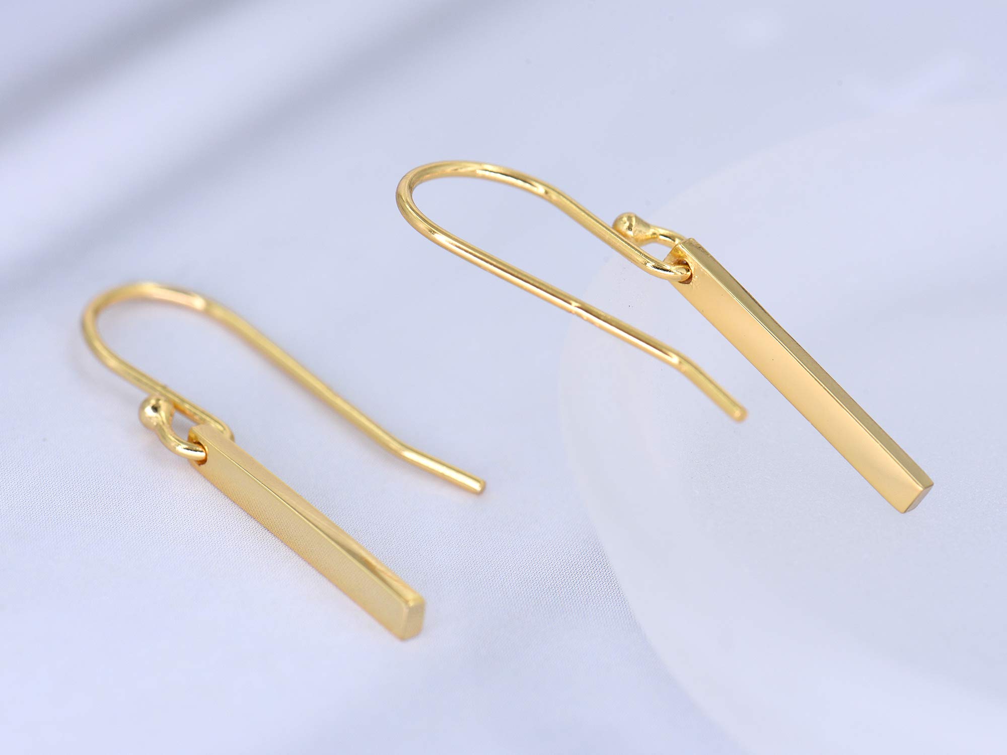 Skinny Gold Bar Earrings Slim Minimalist Earrings 18K Gold Plated Sterling Silver