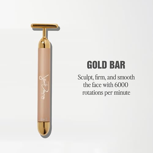 Jillian Dempsey Gold Bar | Original Premium 24K Gold Plated Facial Vibrating Bar with 6,000 Rotations Per Minute | Boost Blood Flow, Sculpt, Firm & Smooth Face | Made in Japan