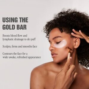 Jillian Dempsey Gold Bar | Original Premium 24K Gold Plated Facial Vibrating Bar with 6,000 Rotations Per Minute | Boost Blood Flow, Sculpt, Firm & Smooth Face | Made in Japan