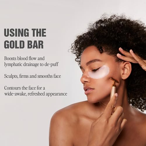 Jillian Dempsey Gold Bar | Original Premium 24K Gold Plated Facial Vibrating Bar with 6,000 Rotations Per Minute | Boost Blood Flow, Sculpt, Firm & Smooth Face | Made in Japan