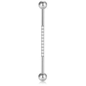 zuopoeki industrial piercing jewelry 15g surgical steel barbell for cartilage industrial bar piercings gold silver