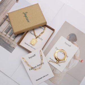 JoycuFF Layered Necklace for Women Gold Trendy Jewelry for Teen Girls Aesthetic Figaro Chain Birthday Gifts for Best Friends Initial Necklace Letter M Pendent 18K Gold Plated