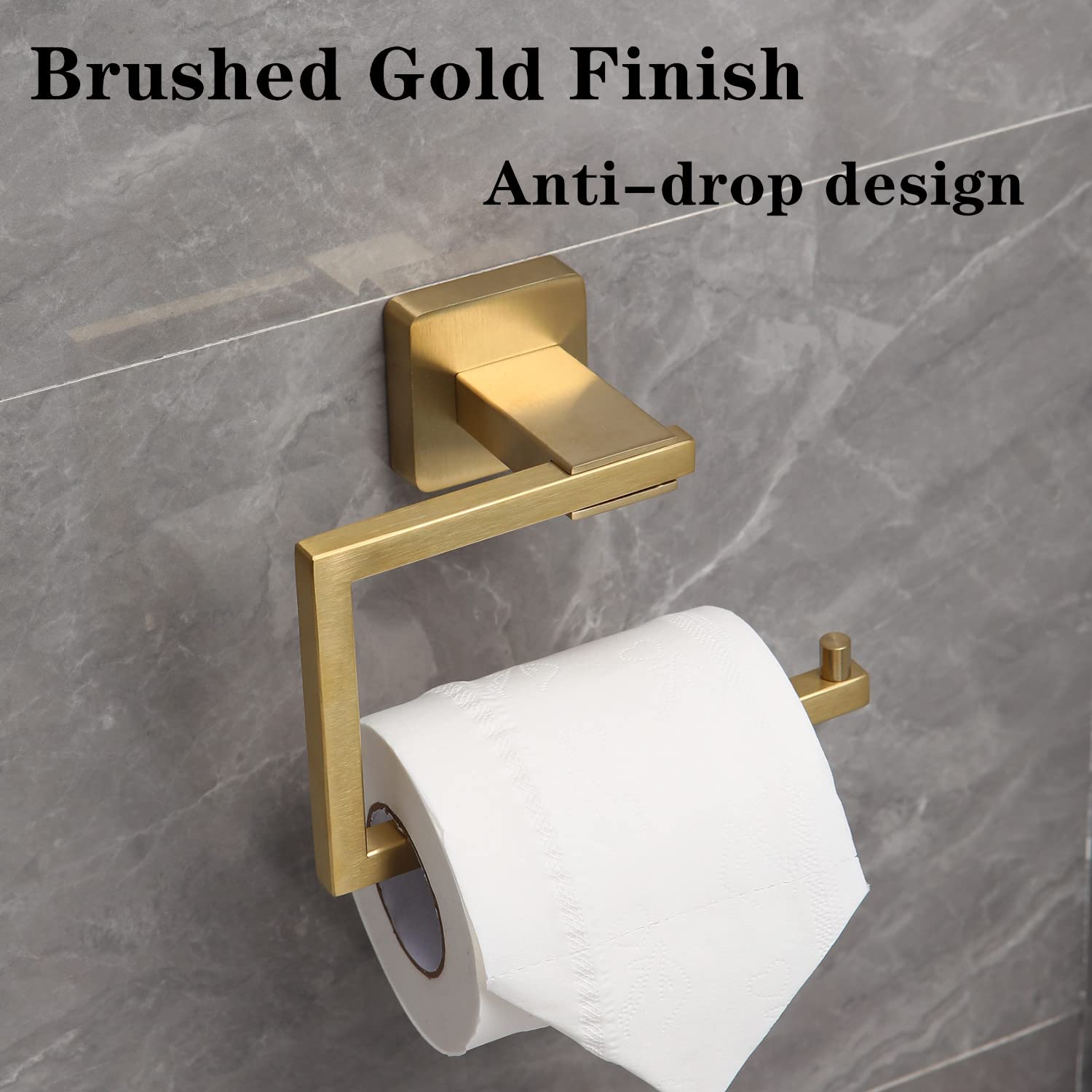 Ntipox 4 Piece Stainless Steel Brushed Gold Bathroom Hardware Accessories Set Include 16 inch Towel Bar Set Gold ，Toilet Paper Holder,Towel Rack Set Gold