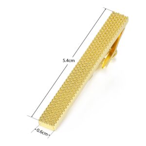 HONEY BEAR Mens Tie Clips Bar Normal Size Steel for Business Wedding Gift 5.4cm Gold