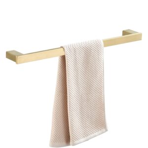 bathsir 24 inch brushed gold towel bar, gold towel rack bathroom towel holder square wall mounted stainless steel