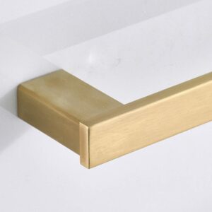 BATHSIR 24 Inch Brushed Gold Towel Bar, Gold Towel Rack Bathroom Towel Holder Square Wall Mounted Stainless Steel