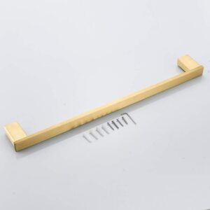 BATHSIR 24 Inch Brushed Gold Towel Bar, Gold Towel Rack Bathroom Towel Holder Square Wall Mounted Stainless Steel