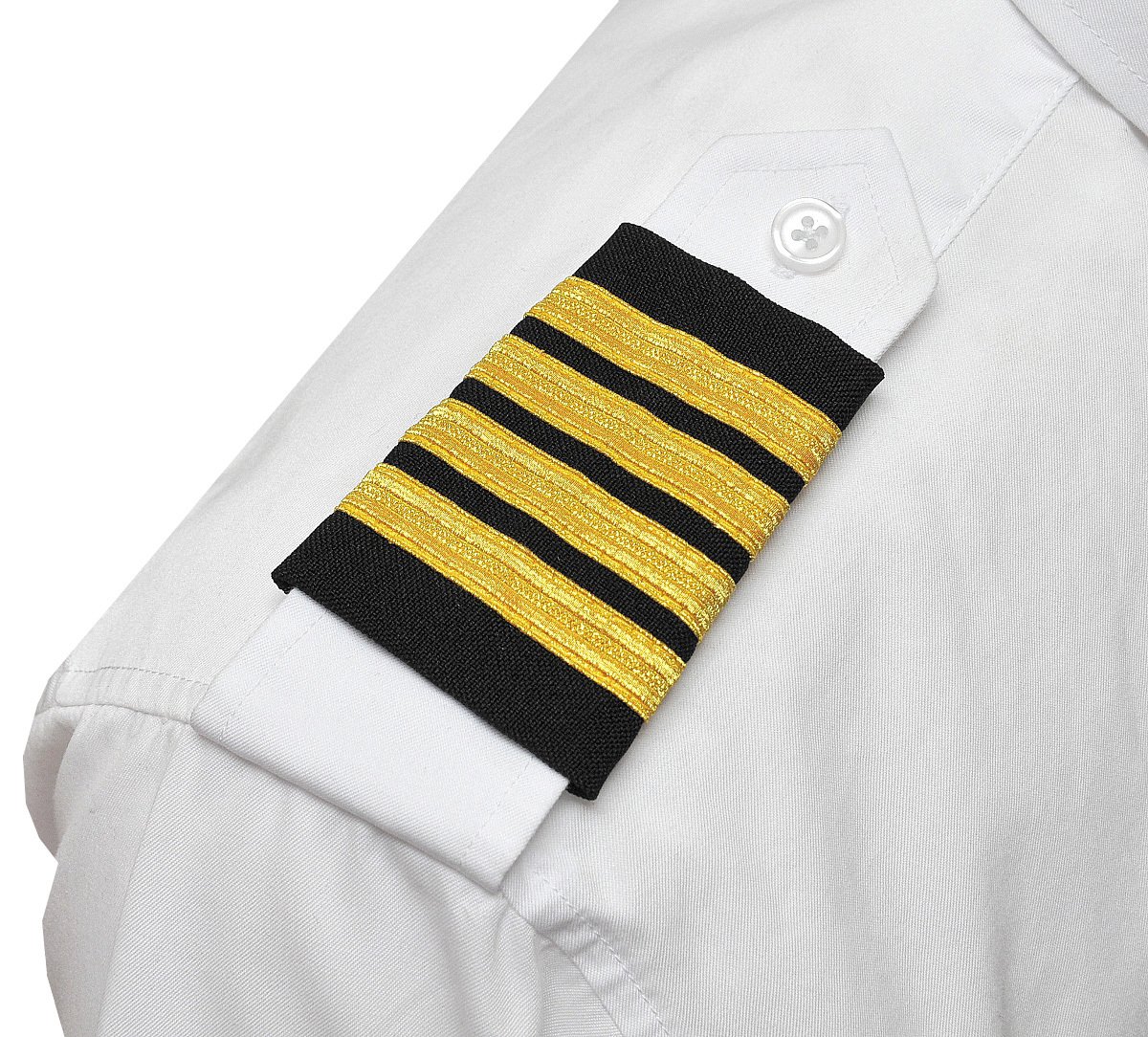 Aero Phoenix Professional Pilot Uniform Epaulets - Four Bars - Captain - Gold Metallic on Dark Navy