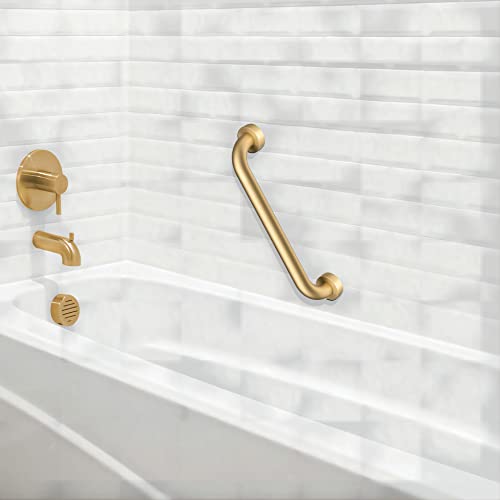 Gabrylly 15“ Grab Bar Handle for Bathroom Toilet Bathtubs and Showers, Brushed Gold