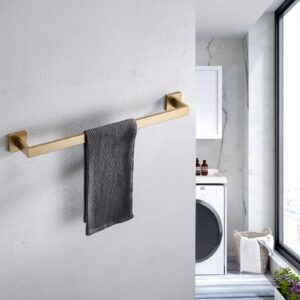 TURS Brushed Gold Single Towel Bar Stainless Steel Bathroom Towel Holder Rail Wall Mounted Towel Rack