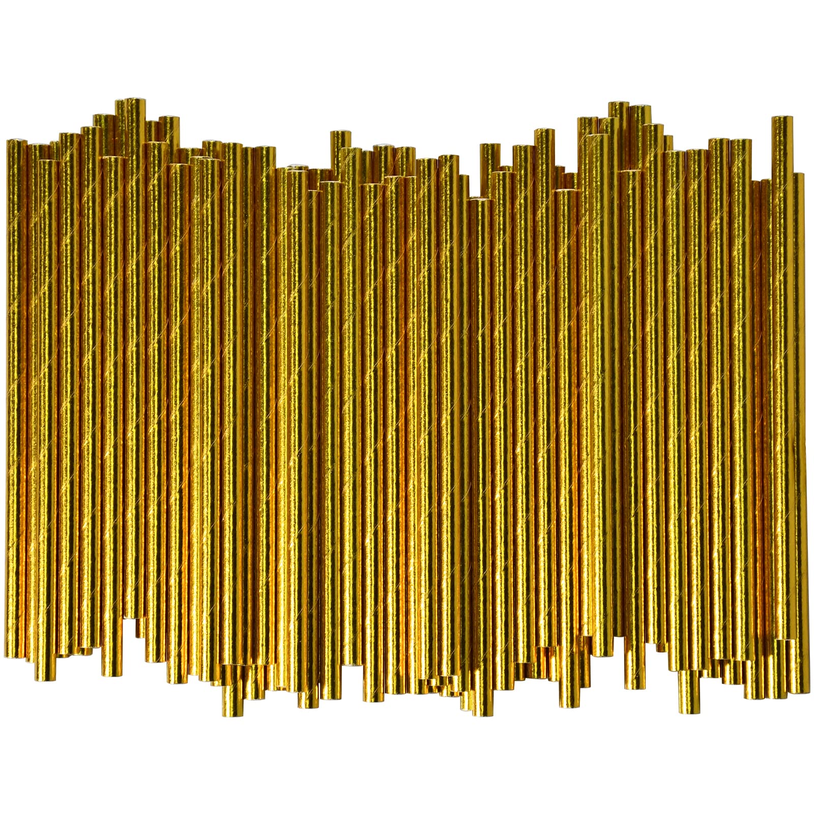 Chunspak 5.75 Inch Disposable Short Gold Paper Straws & Stirrers, Sipping Stir Sticks (500 Counts) - for Cocktail, Short Drinks, Wedding, Party, Bars, Restaurants