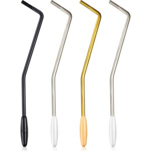 patelai 4 pieces 6 mm whammy bar for electric guitar thread tremolo arm metal single tremolo guitar whammy bar compatible with stratocaster electric guitar replacement, 3 colors