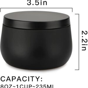 8oz Candle Tins 24 Pieces,Candle Jars Candle Containers with Lids, 8 oz, for Candles Making, Arts & Crafts, Storage, and Gifts (Black 12PCS+Gold 12PCS)