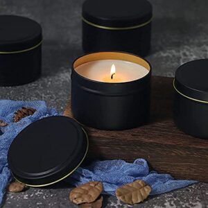 SONVIIBOX 24 Pieces Black Candle Tins 4oz, Candle Jars,Bulk Candle Containers for Candle Making,Storage Jars,DIY Candle Making (Black)