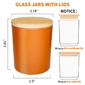 SUPMIND 12 Pack Glass Candle Jars-10oz Fall Empty Candle Jars with Bamboo Lids and Sticky Labels, Bulk Candle Jars for Making Candles Containers - Dishwasher Safe