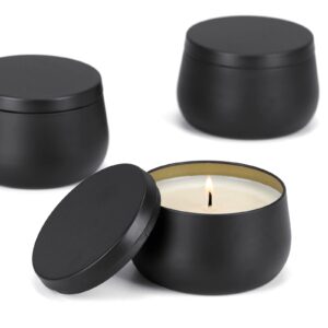 SONVIIBOX 8oz Black Candle Tins for Making Candles 24 Pack - Candle Jars 8 oz Tin Bulk Candle Jars with Lids for Candle Making(Black)