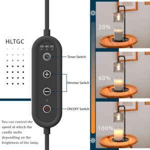 HLTGC Candle Warmer Lamp, with 3 Bulbs,Timer & Dimmer,Compatible with Large Yankee Candle Jars,for Jar Candles,Electric Top Candle Melter,110-120v，(Black)