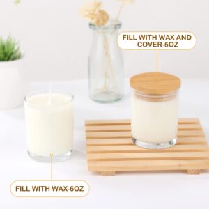 GOTIDEAL 12 Pack 6 OZ Frosted White Candle Jars with Bamboo Lids for Making Candles Supplies, Bulk Empty Candle Containers Tins Small Glass Jars for Candle Soy Wax