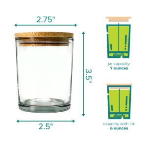 Direct Candle Supply Glass 8 Fl Oz Tumbler/Jar Clear with Wood Lid 12pk for Candle Making