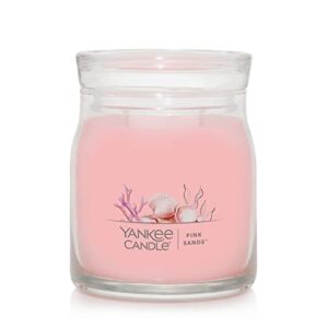 Yankee Candle Pink Sands Scented, Signature 13oz Medium Jar 2-Wick Candle, Over 35 Hours of Burn Time