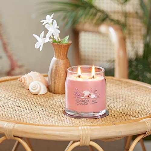 Yankee Candle Pink Sands Scented, Signature 13oz Medium Jar 2-Wick Candle, Over 35 Hours of Burn Time