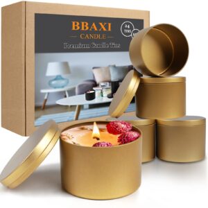 bbaxi 8 oz candle tins 24 pcs，empty candle jars for making candles，diy candle containers，round metal tins with lids for candle making