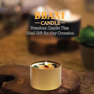 BBAXI 8 oz Candle Tins 24 Pcs，Empty Candle Jars for Making Candles，DIY Candle Containers，Round Metal Tins with Lids for Candle Making