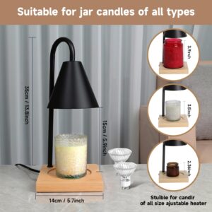 Erumpere Candle Warmer Lamp, Dimmable Candle Warmer Lamp for Jar Candles, Electric Candle Warmer Lamp with Timer 2H/4H/8H Nightstand Lamp for Bedroom (2 Wax Warmer Bulbs)